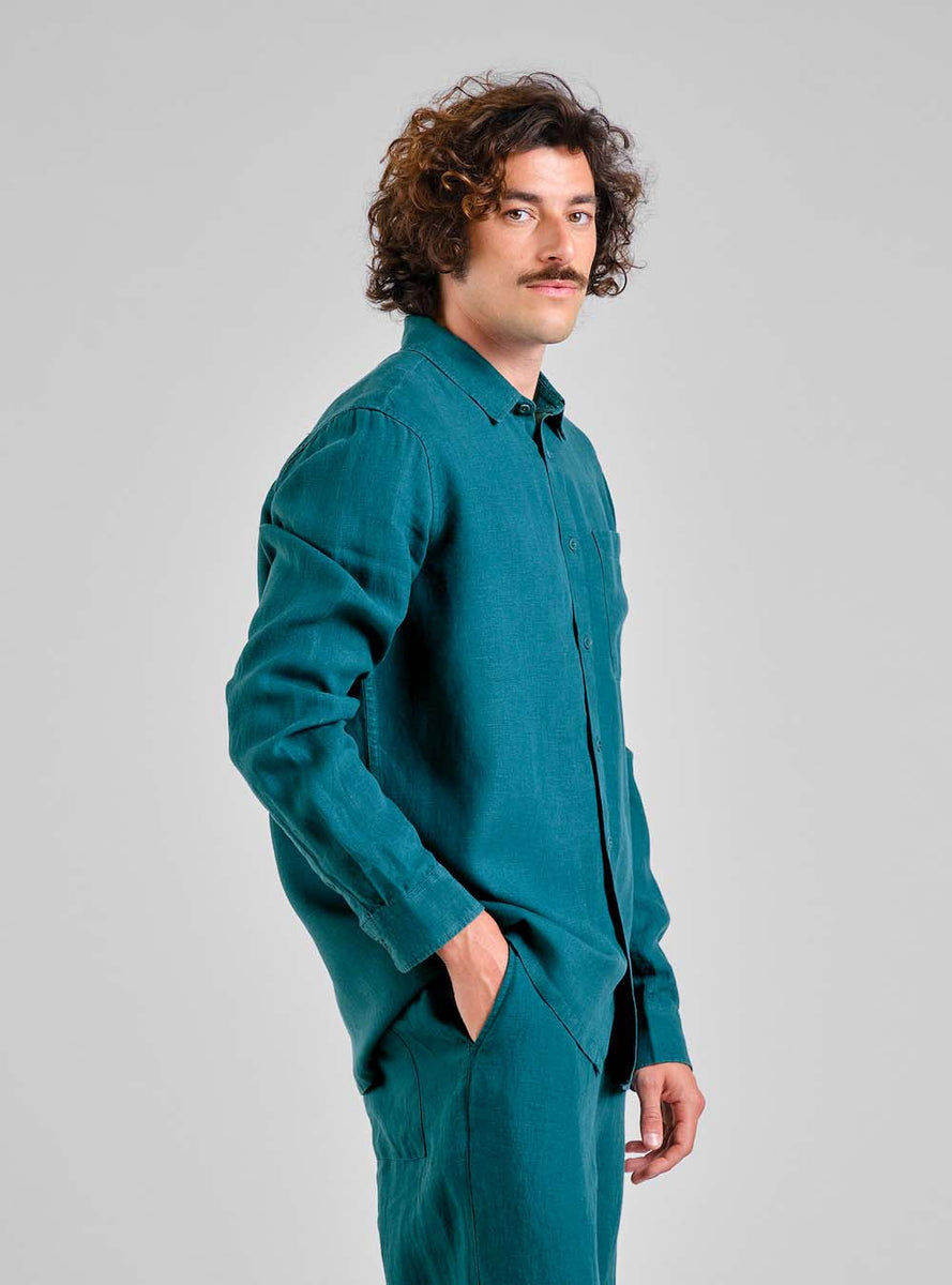 Chemise Rute Mediterranea Green en lin – YCCA